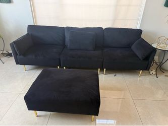 Black Velvet Couch