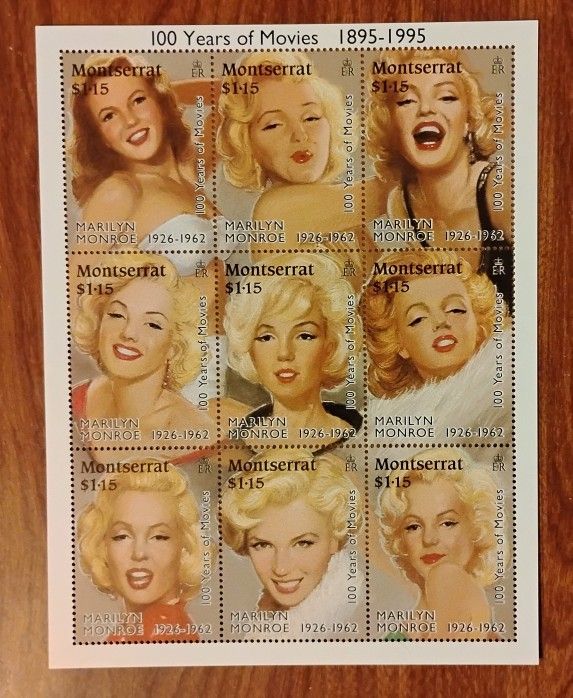 100 Years of Movies Marilyn Monroe stamps-It is available