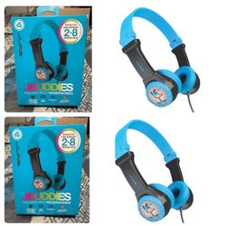 4 Sets Of Boy’s Folding On Ear Wired KIDS Headphones/Vol Limiting, Blue