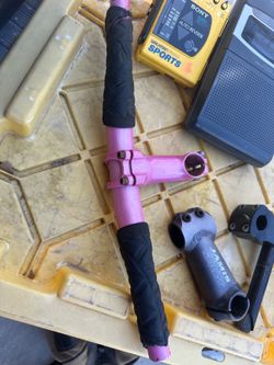 Bike parts bicycle parts  Each item has its price  Jamis stem $12 Free agent stem $20 Pink bars and stem $20