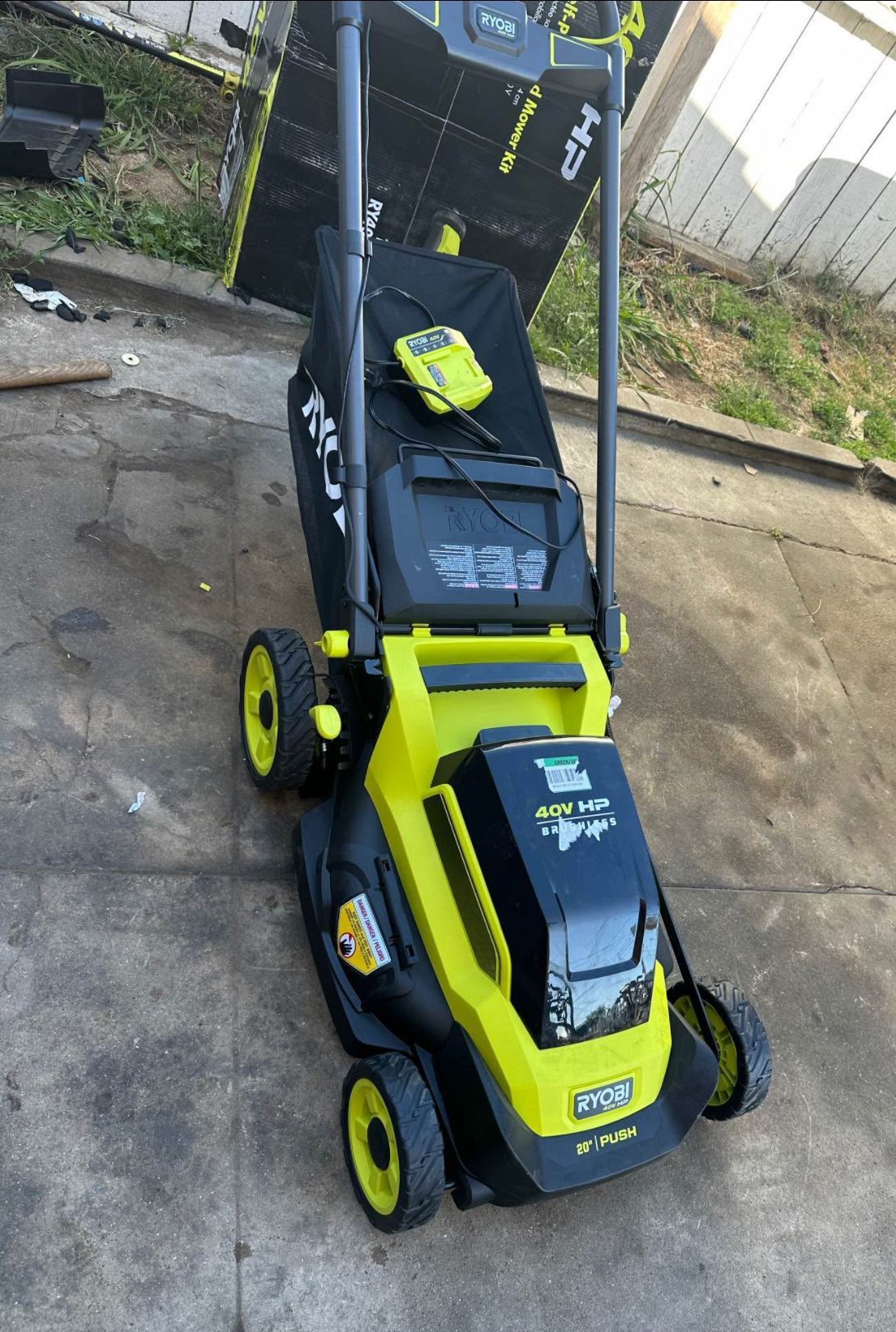 RYOBI 40V HP Brushless 20 in. Cordless Battery Walk Behind Push Lawn Mower with 6.0 Ah Battery and