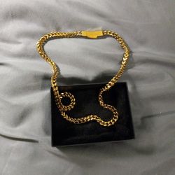 Men Italian Link Necklace /Life Guaranty/18 Gold Plated /22 Inches