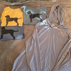 Lot of Black Dog Clothing. 2xl/xxl. T-shirts and a long sleeve hooded pullover.