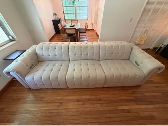 Custom couch power reclining and adjustable headrests