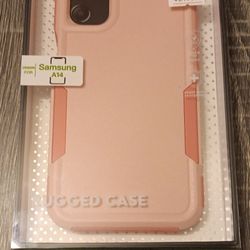 Samsung A14 rugged pink case