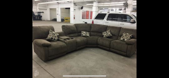 Power Reclining Sectional Couch With Heat And Vibration