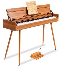 UISCOM 88 Key Weighted Home Digital Piano, Wooden Desk Keyboard, Triple-Pedal