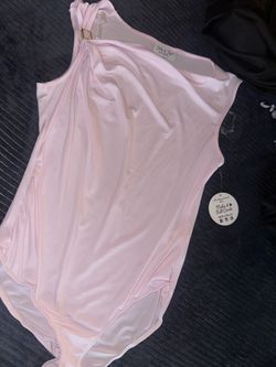 Jolie & Joy Pink Bodysuit with Gold Hardware