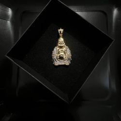14k 2 Tone Gold Buddha Pendant