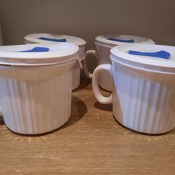 Corningware 20oz French White Meal Mug with Lid (4-Pack)