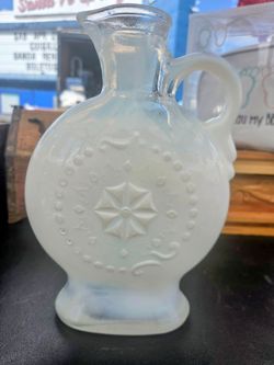 Opalescent White Decorative Glass Pitcher