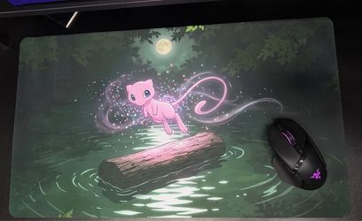 Custom Pokemon Mew Desk Mat Mouse Pad