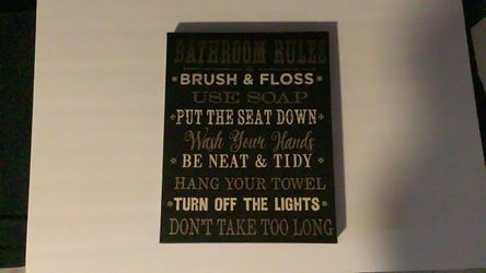 Bathroom Rules Decorative Wall Sign