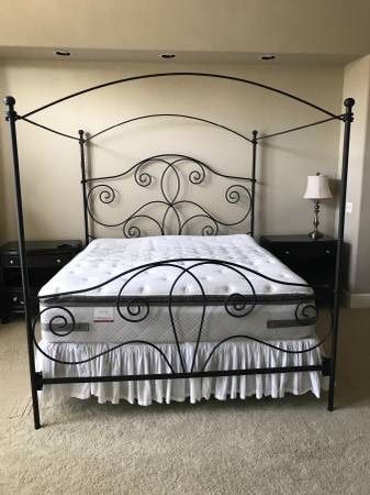 Wrought iron 4 poster, canopy bed frame, can deliver & set up for you