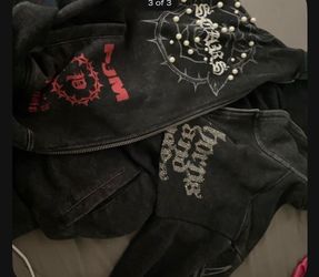 Acid Wash Graphic Zip-Up Hoodie Bundle