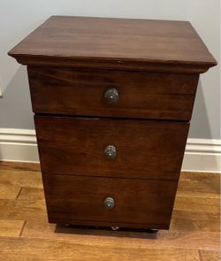 Small Solid Wood Filing Cabinet