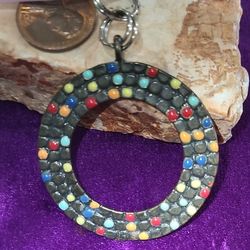 Colorful Brass/Enamel Pendant.