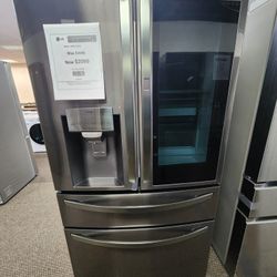 23 Cu Ft Smart French Door Refrigerator Instaview Door IN Door Craft Ice Print Proof Stainless 