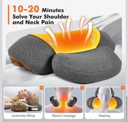 Almohada masajeadora de cuello 3 en 1 con calefacción y tracción cervical, almohada cervical ergonómica para aliviar el dolor de cuello, espalda y hom