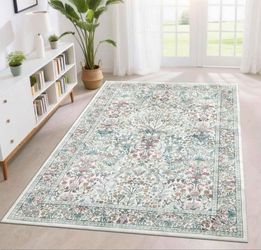 New 8x10 Living Room Area Rug Washable Easy to Clean Non-Slip Mat