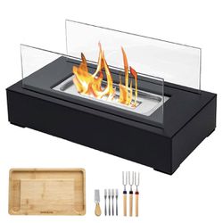Tabletop Fire Pit with Smores Maker Kit Portable Indoor/Outdoor Mini Small Fireplace Table Top