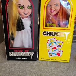 Chucky And Tiffany Dolls Never Been Removed From Boxes They Talking Light Up