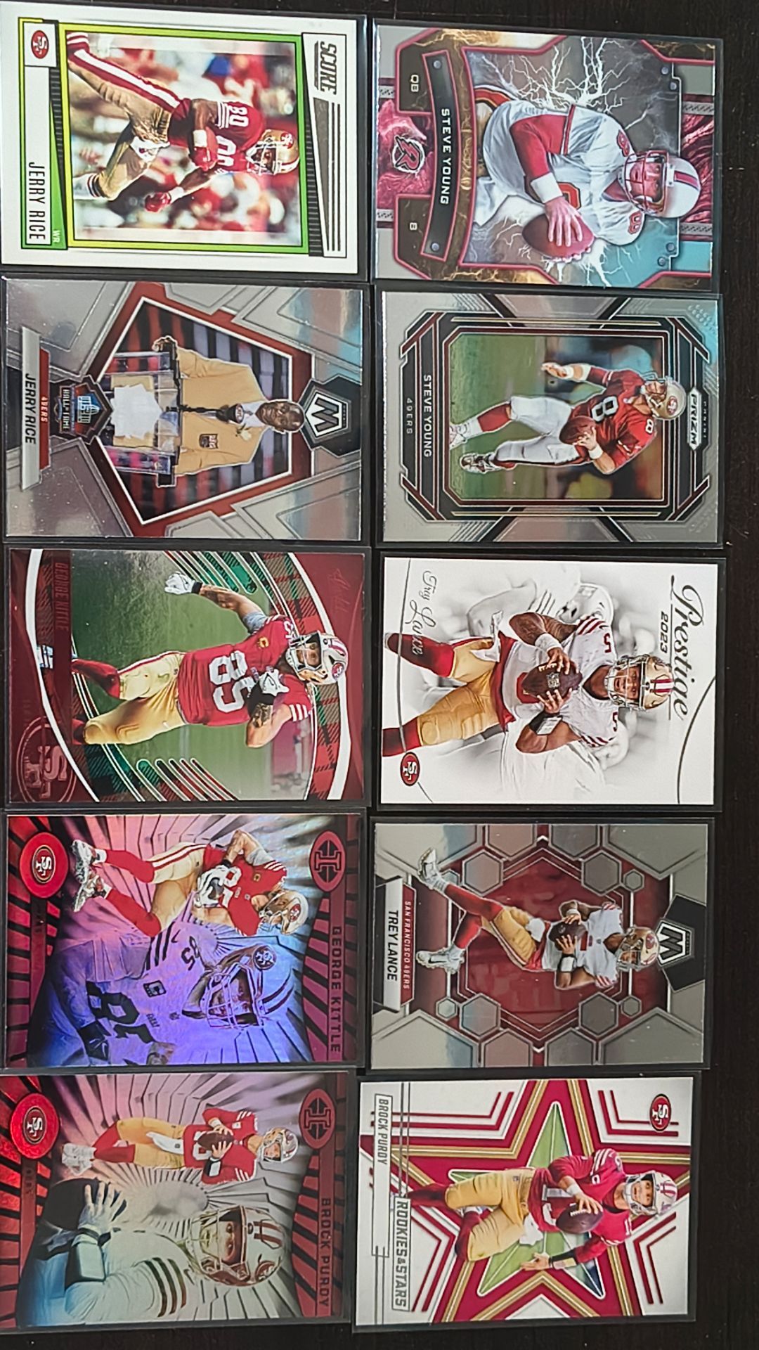 San Francisco 49ers 18 Card Football Lot