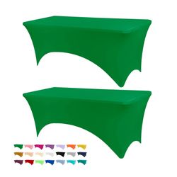 BDDC Table Covers For 6 Foot Tables, 2 Pack Emerald Green Washable And Wrinkle Resistant Stretch Tablecloths Rectangle 6ft For Events, Wedding, Banque