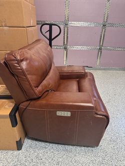 OSLO Genuine leather brown recliner