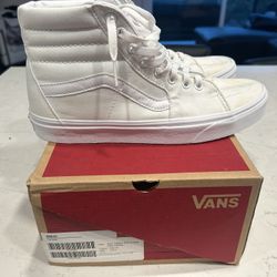 Vans Classic SK8 Hi Triple White Trainers - Great Condition - Men’s Size 9 High Tops