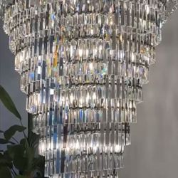Crystal Chandelier / Clear Black Frame 