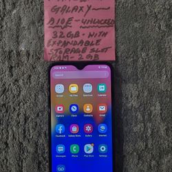 Samsung Galaxy A10e Unlocked 32GB With Expandable Storage (SD Slot)