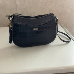 Brahmin  Black Crocodile Embossed Shoulder Handbag 