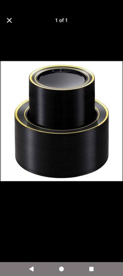 Black plastic plates (200 pack)