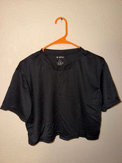 SHEIN Black Short Sleeve Crop Top – Size Large