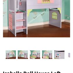 Toddler/Kids’ Loft Bed (Isabella Doll House) + Mattress