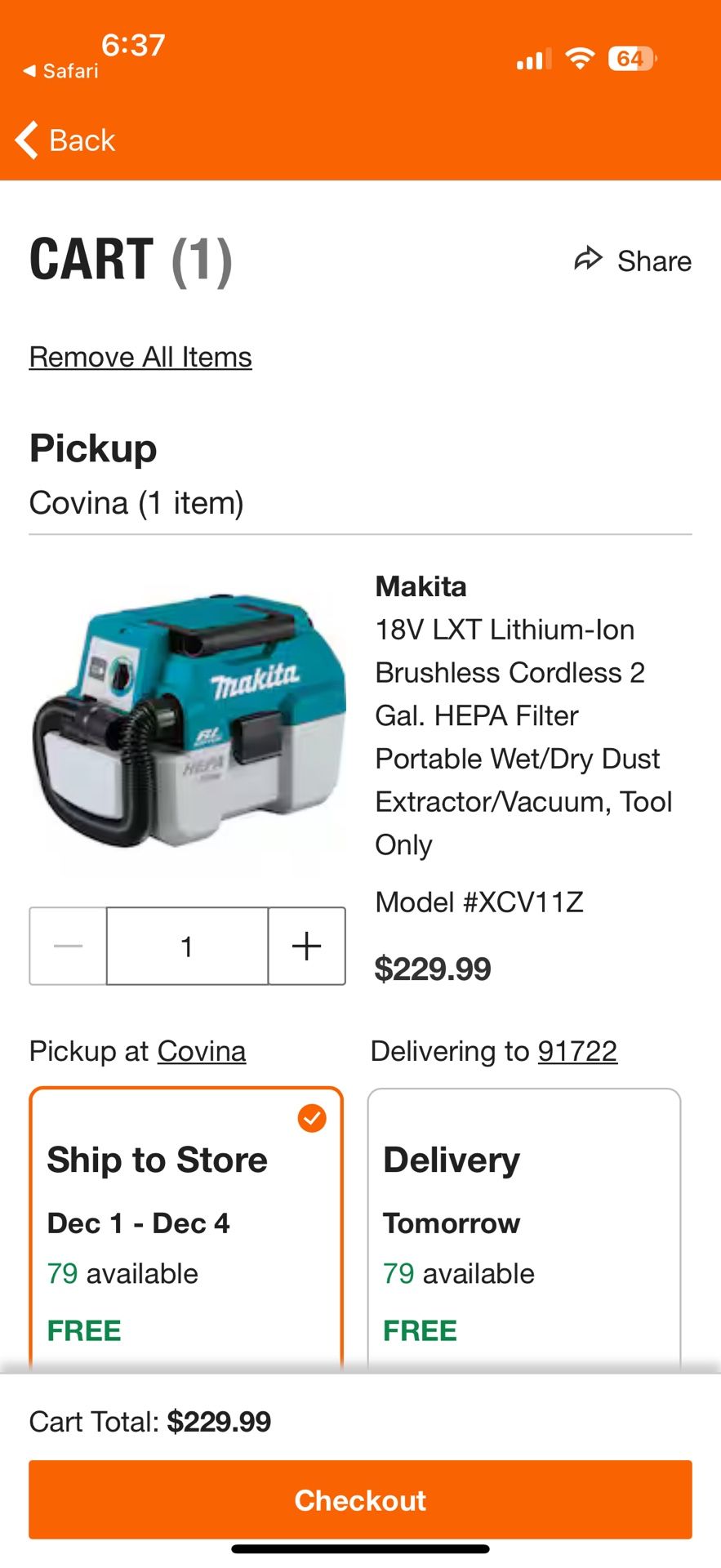 Makita Cordless Vacuum