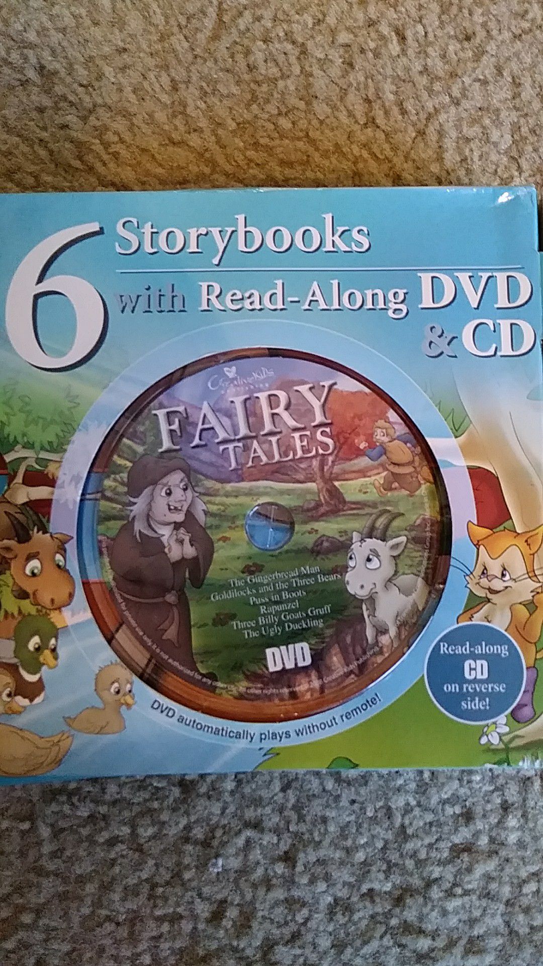 LIKE NEW 6 popular Fairy Tales Storybooks with Read-Along DVD & CD