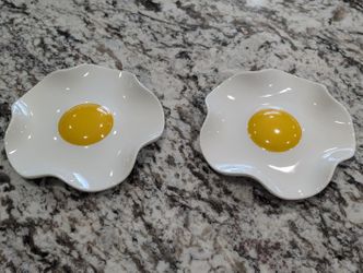 2-Piece Ceramic Egg Spoon Rest Set for Stove & Counter