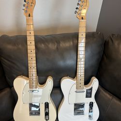 2 Quantity 2020/2012 Fender Telecaster Player Electric Guitars W/ Fender Gig Bags  $600 Each  