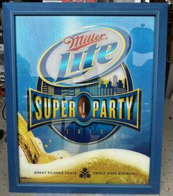 Miller Light Super Bowl Party Bar Mirror