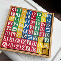 Wooden Letters & Numbers Building Blocks