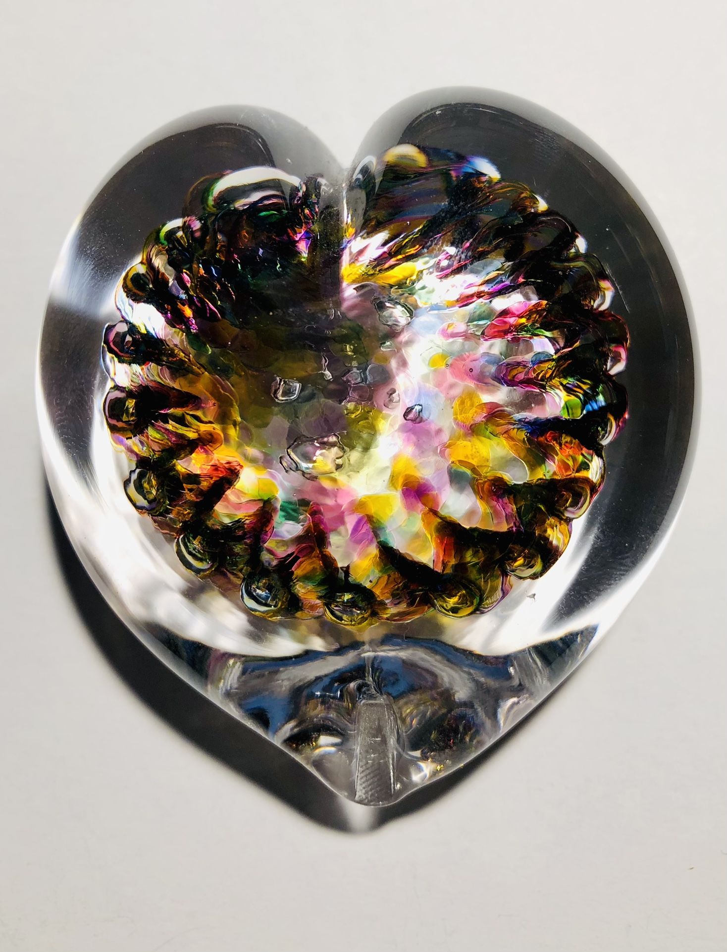 Signed Lars Glass multicolor paperweight