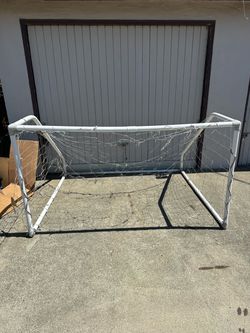 Free white plastic soccer goal