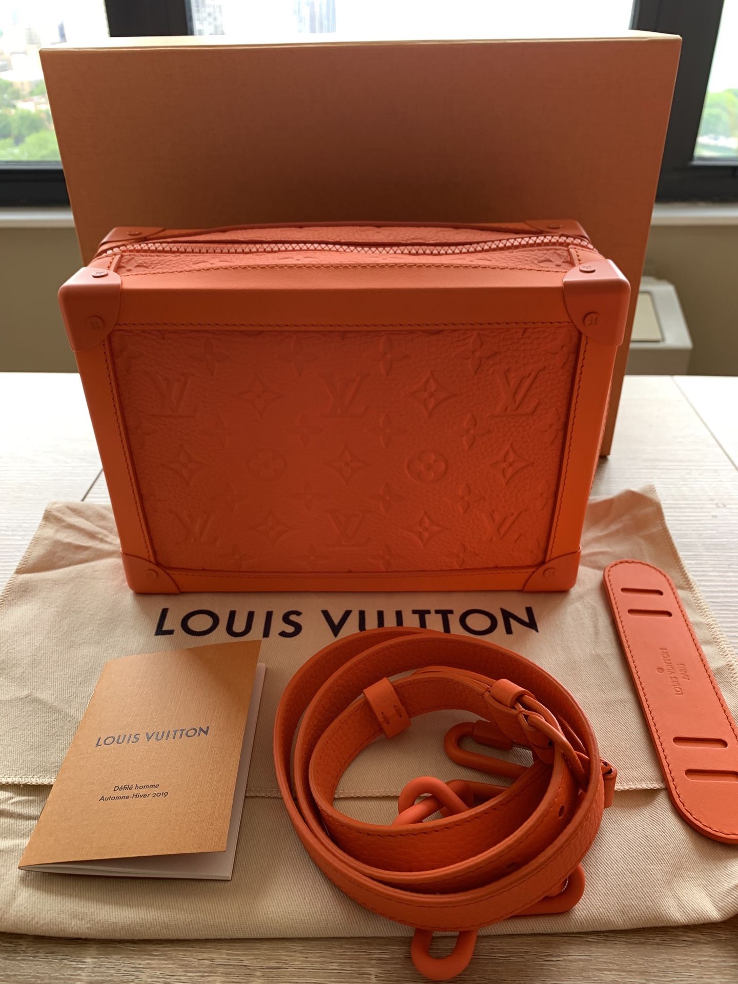 SOLD OUT Louis Vuitton Virgil Abloh Figures of Speech Orange Soft Trunk  Backpack at 1stDibs