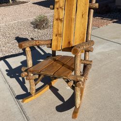 Rustic Wood Rocking Chair