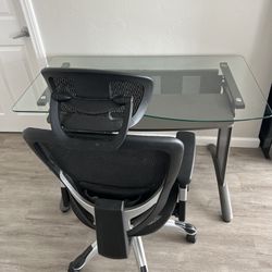 Glass Computer Table w/ Chair