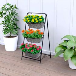 3 Tier Galvenized Metal Washtub Planter