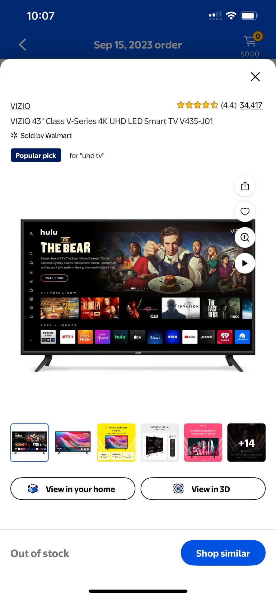 43” 4K Smart TV – Excellent Condition