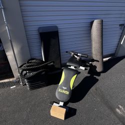 Gym Equipment, bench, mat, rope 